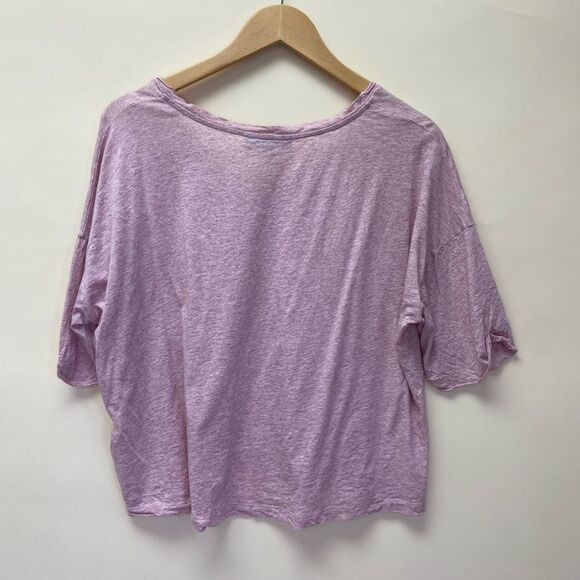 Allsaints Ada Purple V-neck Tee Shirt Size L Short Sleeve Oversized Casual - Picture 6 of 7